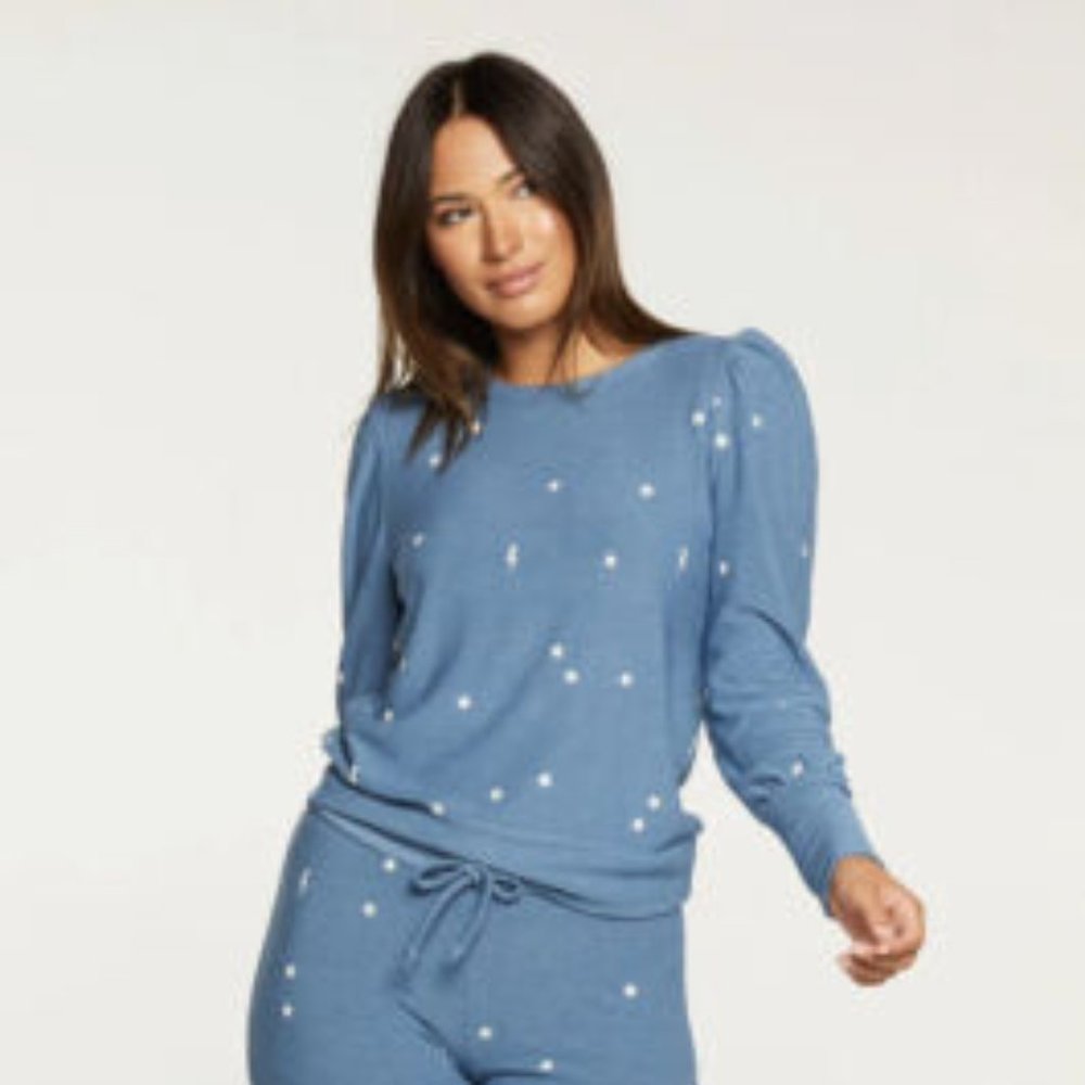 Chaser Top XS Starry Bolts Blue Puff Sleeve (Top Only) - Picture 1 of 7